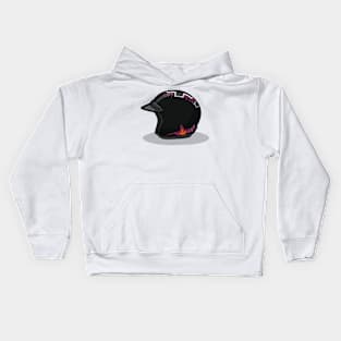 Black Retro Helmet Kids Hoodie